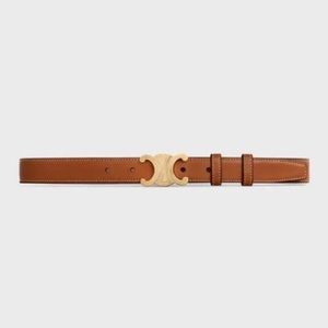Celine Triomphe Belt in Natural Calfskin-Brown